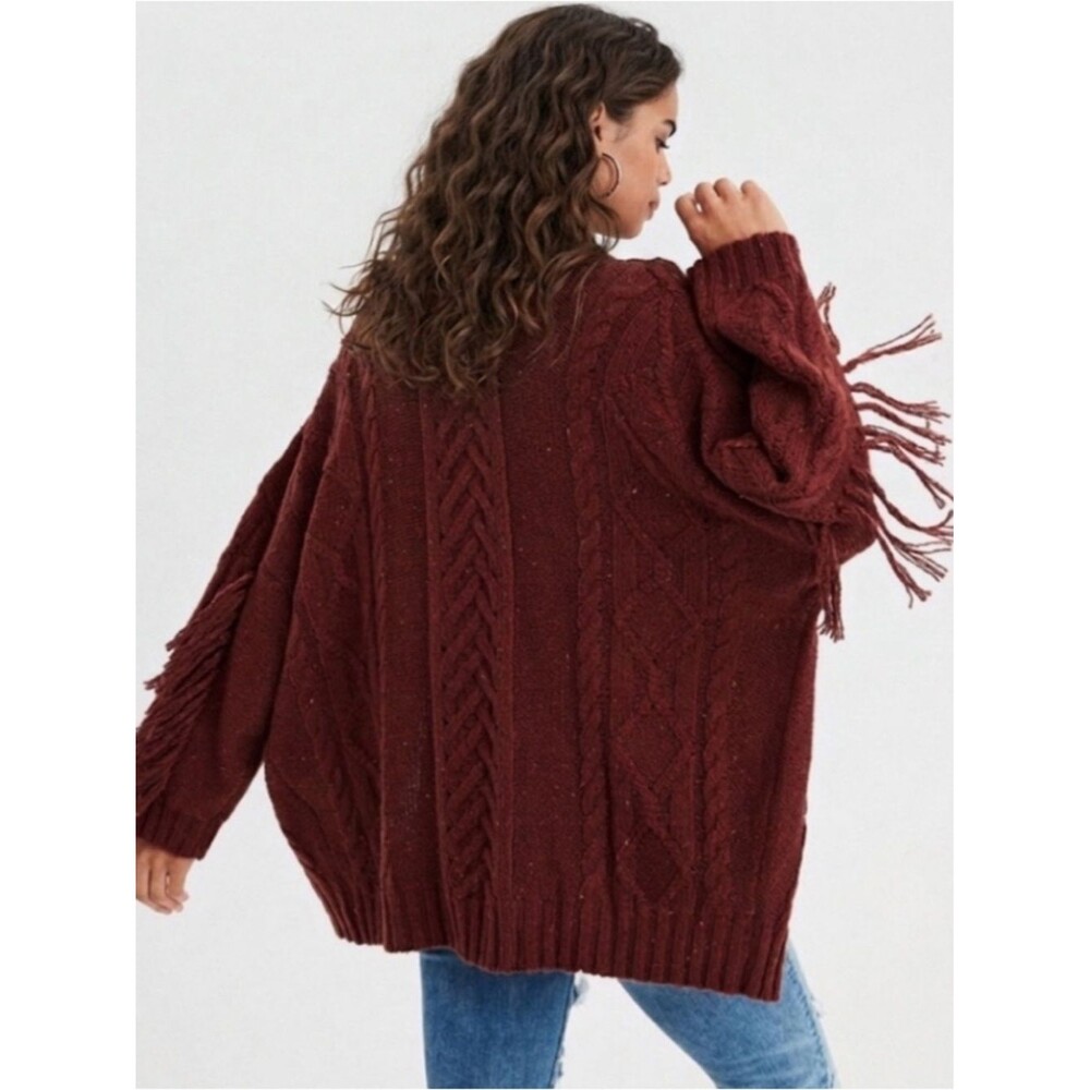 American Eagle Fringe Open Front Cardigan Size XS/S